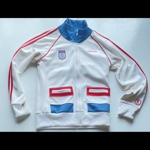Adidas white and blue Belize track jacket